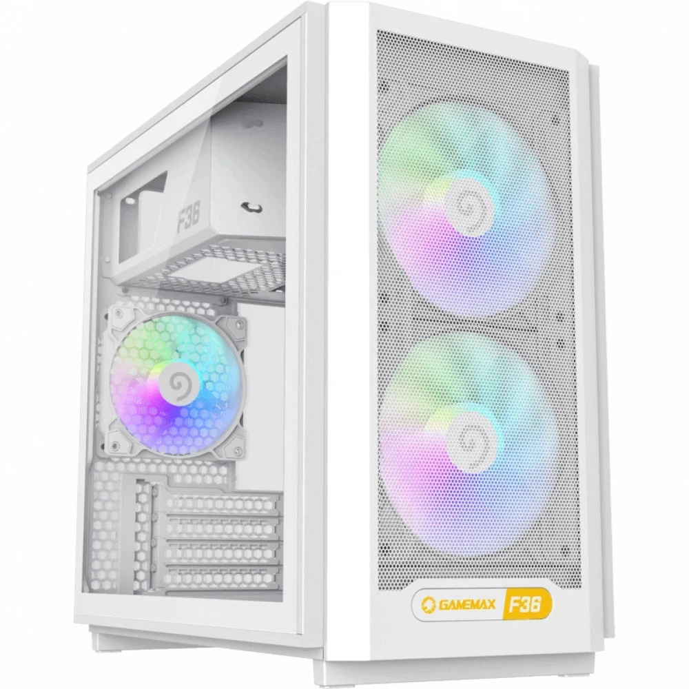Компьютерный корпус, Gamemax, F36 WH, 1116-4036R0010, MATX/ITX, 2*3.5"/3*2.5", Высота кулера до 169 мм, Длина VGA до 350 мм, 419x216x388 мм, Без Б/П, Черный