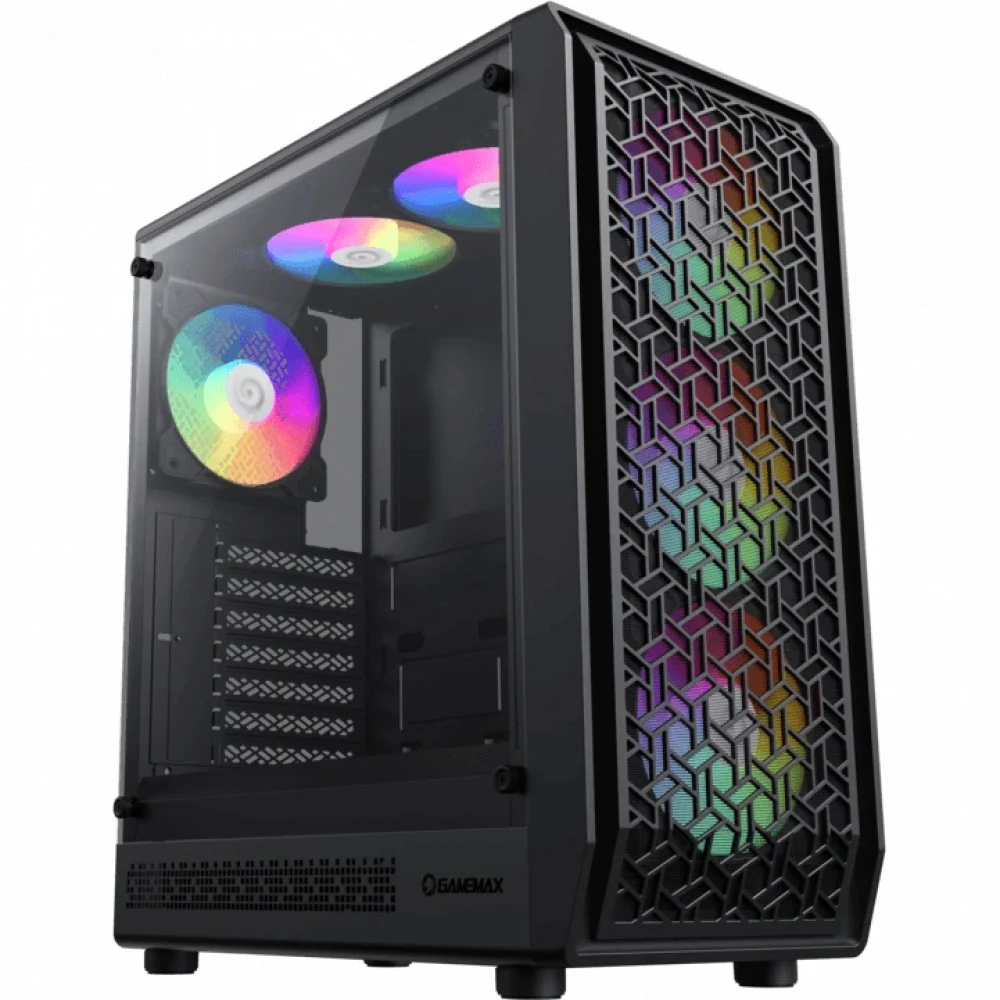 Компьютерный корпус, Gamemax, FORGE AB, 1115-3801R0007, ATX/MATX/ITX, 2*3.5"/3*2.5", Высота кулера до 155 мм, Длина VGA до 330 мм, 386x205x449 мм, Без Б/П, Черный