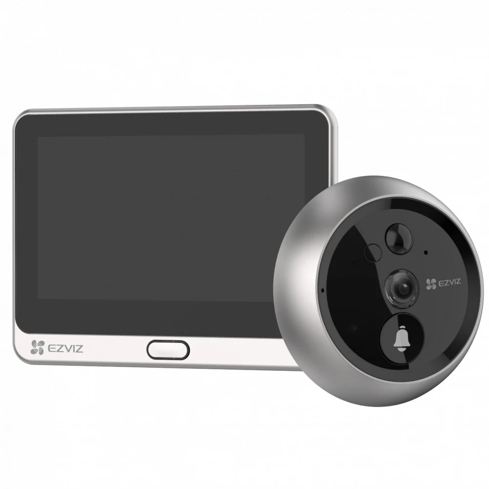 EZVIZ DP2C Дверной звонок/глазок (Wi-Fi, 1920 x 1080, 1/3" ProScan CMOS 2.0 мм, 155°, H.264, ИК 5м, 4.3" Touch Screen, MicroSD, microUSB, 4600 мА·ч)