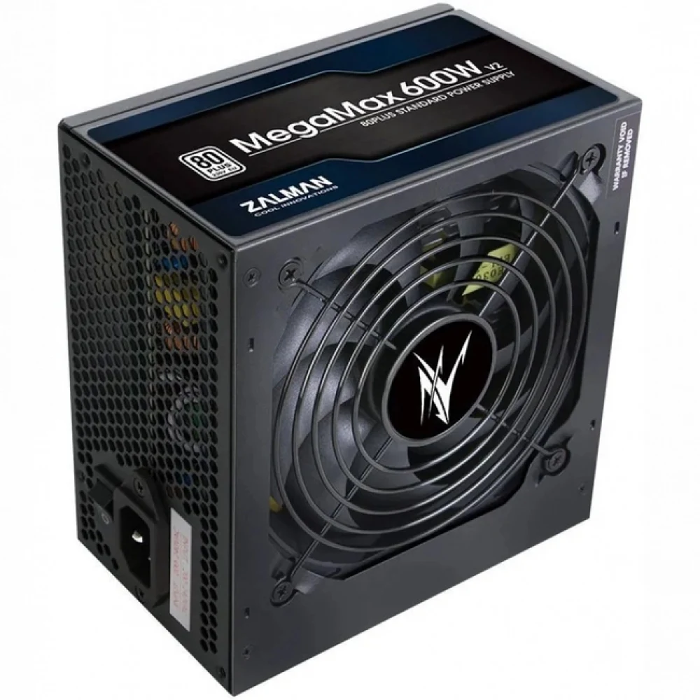 Блок питания, Zalman, ZM600-TXII(V2), 600W, ATX, Standard, APFC, 20+4pin, 4pin, 8pin, 2*PCI-E 6+2 pin, 6*SATA, 3*Molex, FDD, Вентилятор 12см, Черный
