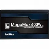 Блок питания, Zalman, ZM600-TXII(V2), 600W, ATX, Standard, APFC, 20+4pin, 4pin, 8pin, 2*PCI-E 6+2 pin, 6*SATA, 3*Molex, FDD, Вентилятор 12см, Черный