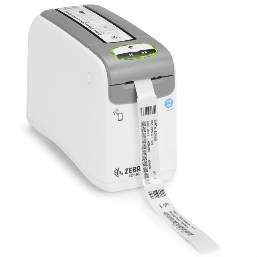 DT Printer ZD510 Wristband ZPL II, XML, 300 dpi, EU and UK Cords, USB, USB Host, Ethernet, BTLE