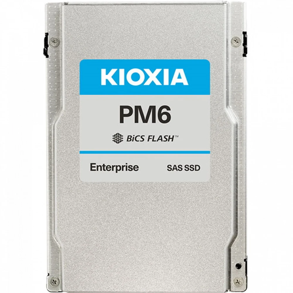 KIOXIA Enterprise SSD 3840GB 2,5" 15mm (SFF) PM6-R, SAS 24G (SAS-4, 22,5Gbit/s), R4150/W2450MB/s, IOPS(R4K) 595K/115K, MTTF 2,5M, 1DWPD/5Y (Read Intensive), TLC (BiCS Flash™)