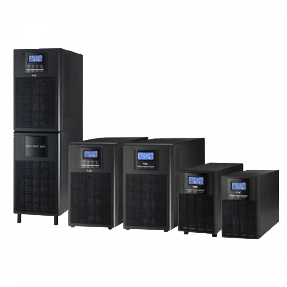 ИБП ADC WIN 6000 T 6kVA, Коэффициент мощности 0.9, вход/выход 230 В, башня с локальным напряжением, Батареи - 12 В/7 Ач*16 шт., ЖК-дисплей, USB и RS232, слот SNMP, W/MBS. Время автономии - 5 мин.