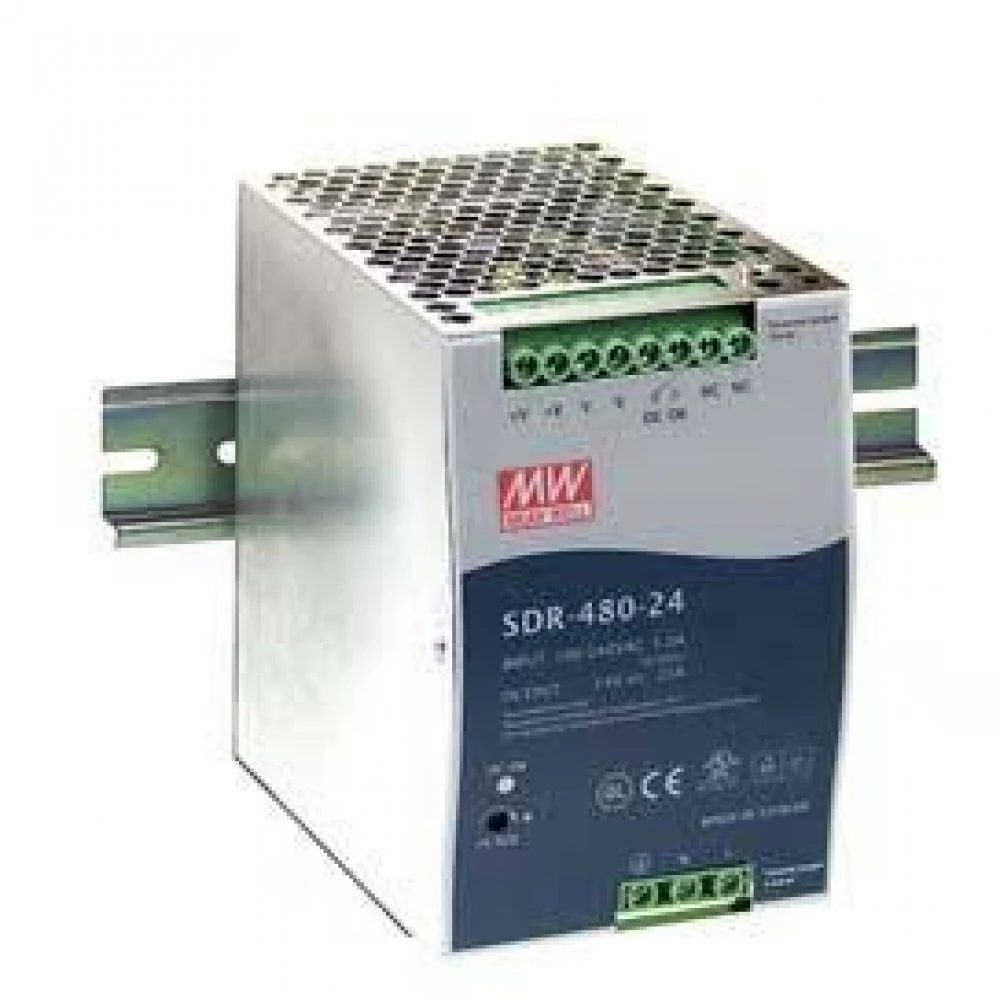 DRS-480-24 Блок питания 480 Вт, 24В / 20А, источник питания с функциями ИБП и зарядки, на DIN-рейку, мониторинг состояния, Modbus