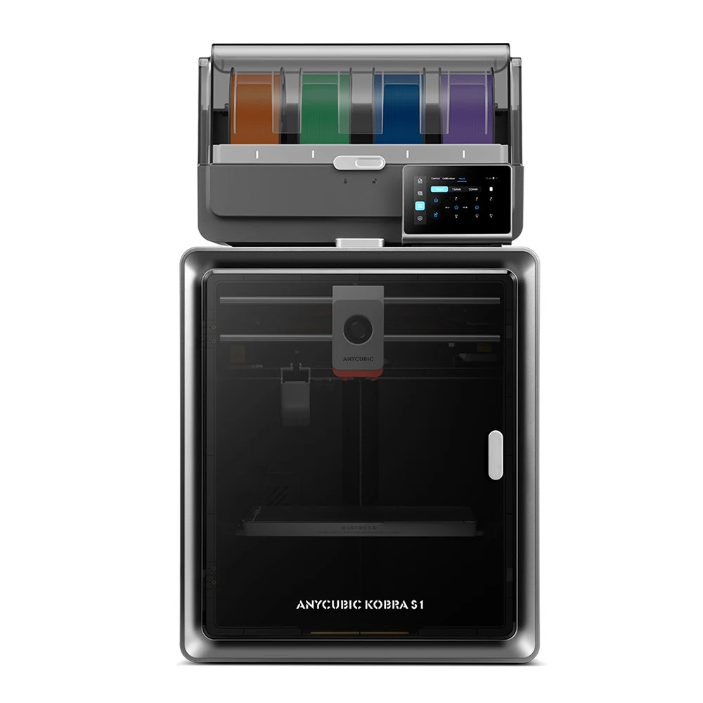 Филаментный 3D принтер, Anycubic, Kobra S1 Combo KS1CBK0B-O, 250x250x260 мм, до 600 мм/с, Многоцветный модуль для катушек ACE Pro (4-цветная печать, расширяемая до 8 цветов), Температура сопла до 32