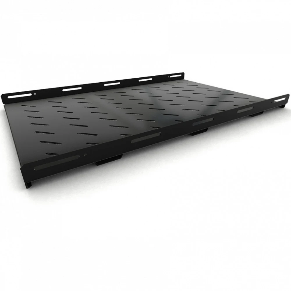Полка Hyperline Hyperline TSH3H-850-RAL9004 (TSH3H-850-RAL9005) Полка стационарная усиленная, глубина 850 мм, с боковым креплением, нагрузка до 100 кг, для шкафов серии TTB, TTR, 485х850мм (ШхГ), цв
