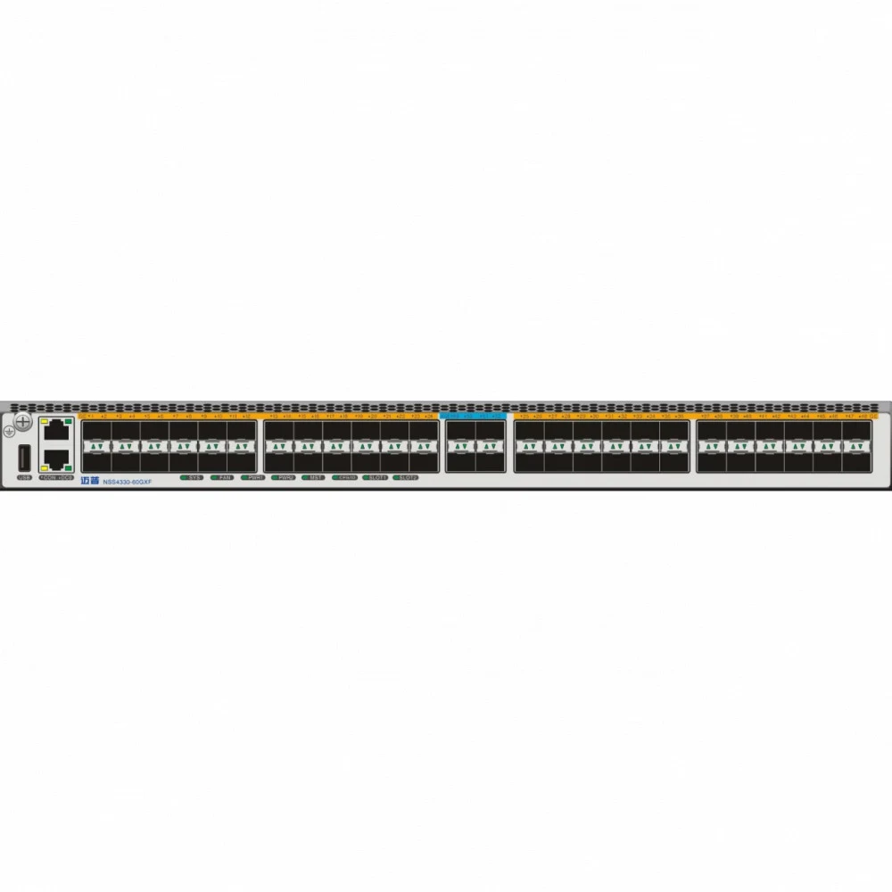 NSS4330-60GXF Коммутатор V2 Version:48*100/1000M SFP interfaces, 4*10G SFP+ interfaces, Dual Extension Slots, Dual Power Slots.