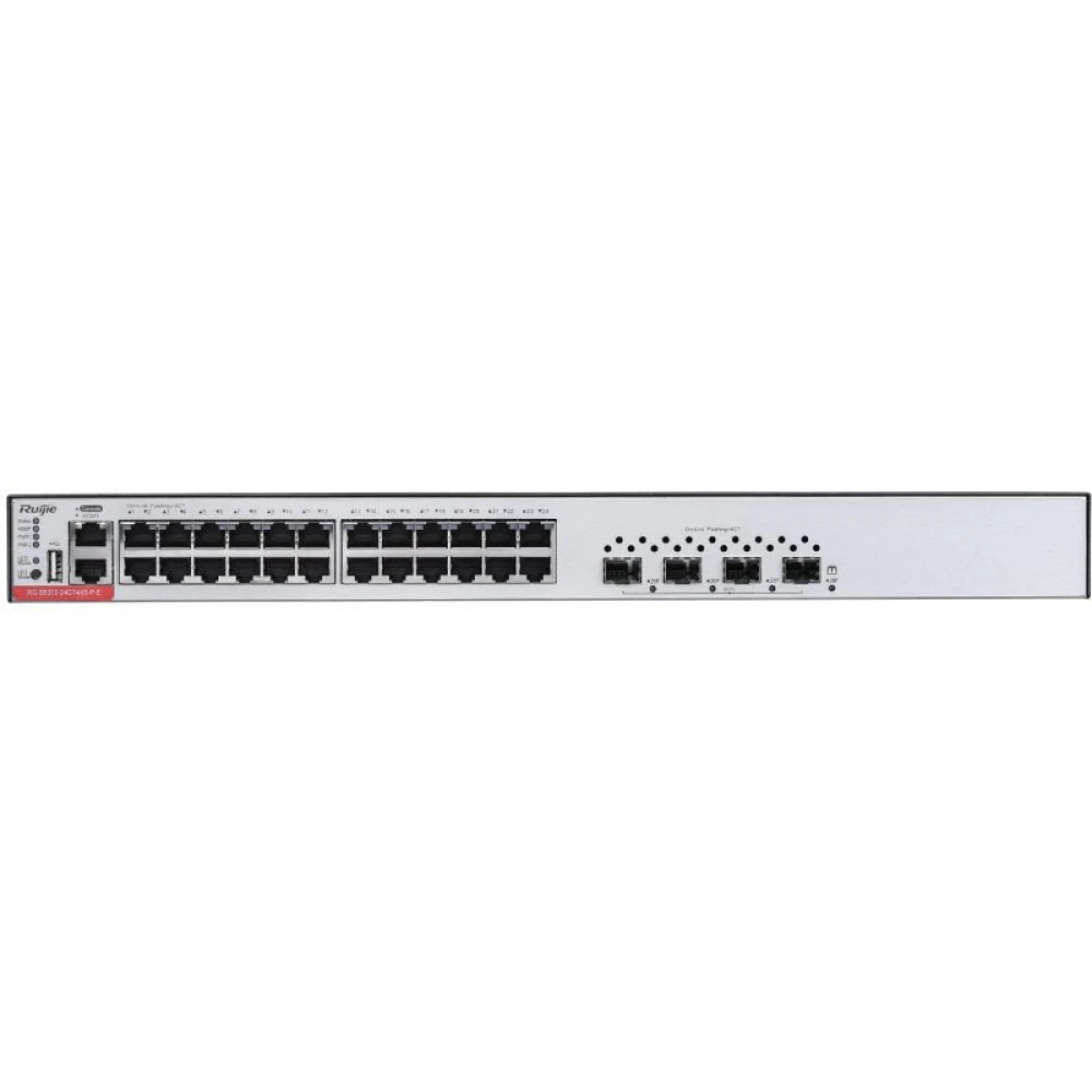 URS-S5310-24GT4XS Коммутатор 24 10/100/1000Base-T auto-sensing Ethernet ports + 4 SFP+ ports, fixed single fan, 2 modular power supply slots