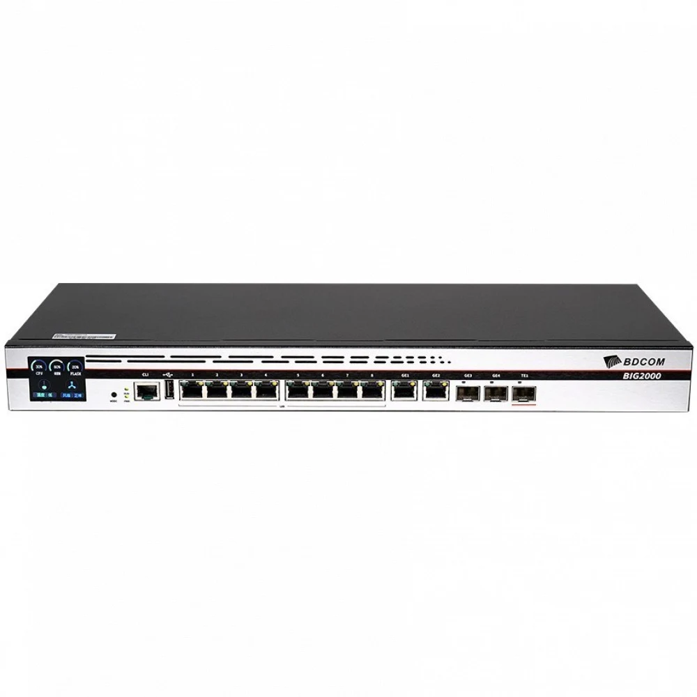 BIG2000-40C Маршрутизатор BIG2000-40 Multi-service Integrated Gateway ( 1 RJ45 console, 1 USB2.0, 1 10GE SFP+ port, 2 GE SFP ports, 2 GE TX(RJ45) ports, 8 GE TX(RJ45) LAN, Maximum 64 APs, LCD board,