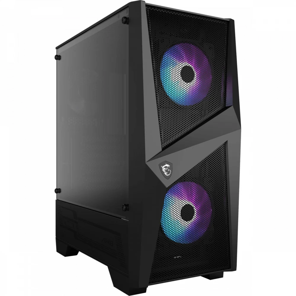 Корпус MSI MAG FORGE 100R Mid-Tower, ATX, 2xUSB 3.2, Audio I/O, 2x120mm ARGB Fan, 1x120mm black Fan, 6-ch Light controller, Front metal MESH, Up to 330mm GPU, Tempered Glass (676407)