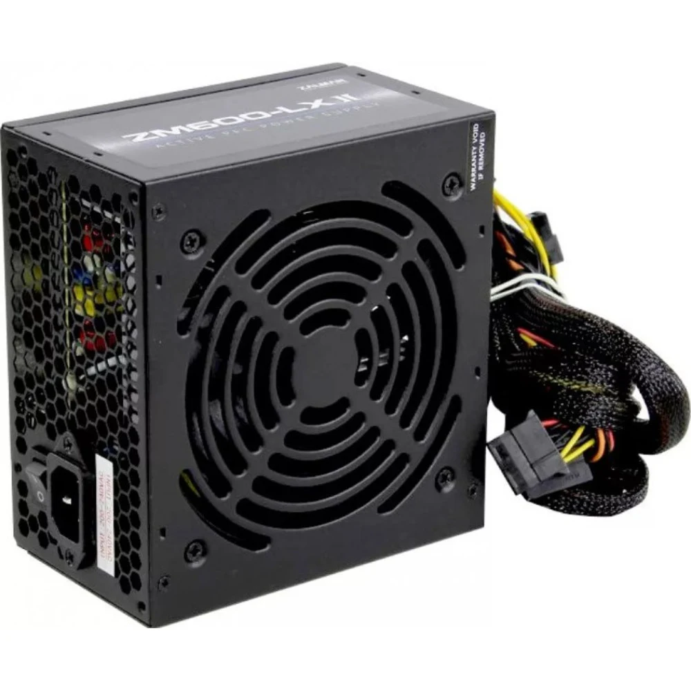Блок питания ZALMAN 500W MegaMax V2 черный (ATX, 80+, APFC, 20+4 pin, 2хPCI-E 6+2P, 4хMolex, 6xSATA, 120mm fan, RTL) (ZM500-TXII)