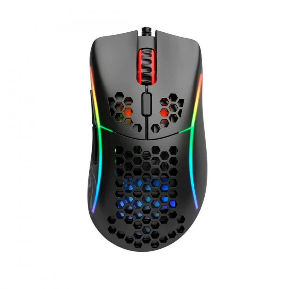 Компьютерная мышь, Glorious, Model D-, GLO-MS-DM-MB, Игровая, Оптическая, Проводная, Pixart PMW-3360 Sensor, 12000 DPI, 250+ IPS, 50G, 1000 Hz, RGB, 6 кнопок, Длина провода 2м, Матовый черный