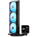 Кулер с водяным охлаждением, APNX, LC1-D 360 BK , Intel 1851/1700/1200/115х и AMD AM5/AM4/, TDP 320W, 3*120мм ARGB, 600-1800RPM±10%, 81,5CFM, 38 dB(A), Чёрный