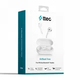 ttec AirBeat Free True Wireless Headsets , White