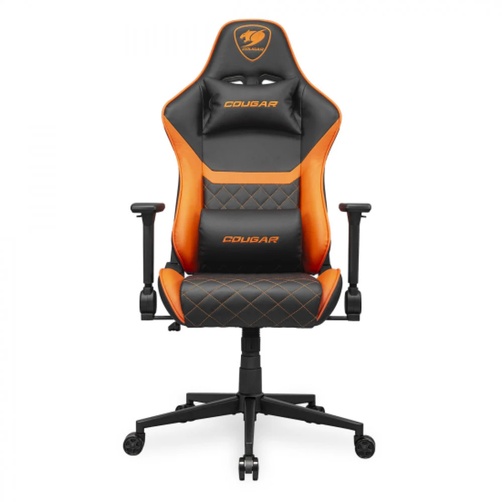 Игровое компьютерное кресло, Cougar, ARMOR One V2 F, Тканное покрытие, (Ш)57*(Г)52*(В)126 (134) см, Чёрно-Оранжевый