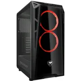 Cougar Turret игровой корпус чёрный (без БП, ATX, закаленное стекло, LED fan 2 x120 мм, 1 x USB 2.0, 2 x USB 3.0, audio)