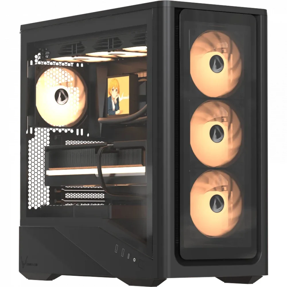 Компьютерный корпус, Formula V, Air Power G9 DUO PA Black, EATX/ATX/micro ATX/mini-ITX, USB Type C*1/3.0*2, HD-Audio, Кулер 4*120мм ARGB, Высота процессорного кулера до 182мм, Длина VGA до 420мм, 1*