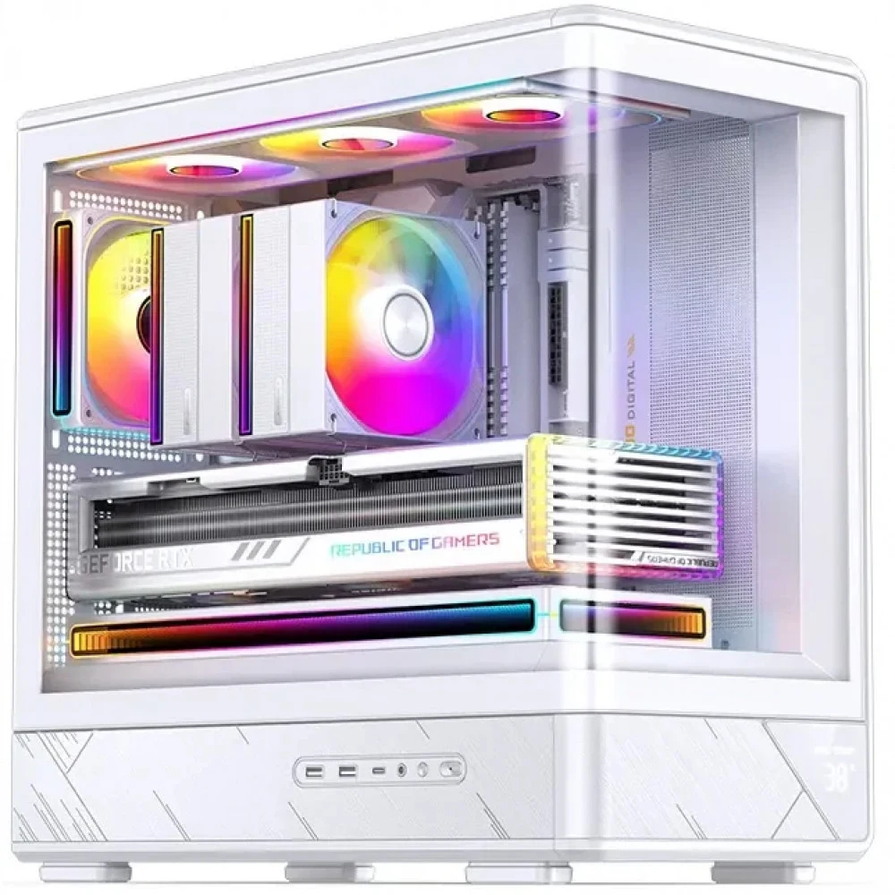 Компьютерный корпус, Jonsbo, D200 White, D200 White, Micro-ATX / Mini-ITX, 1*3.5"/1*2.5", Высота кулера до 171 мм, Длина VGA до 410 мм, 437х216х419 мм, Без Б/П, Белый