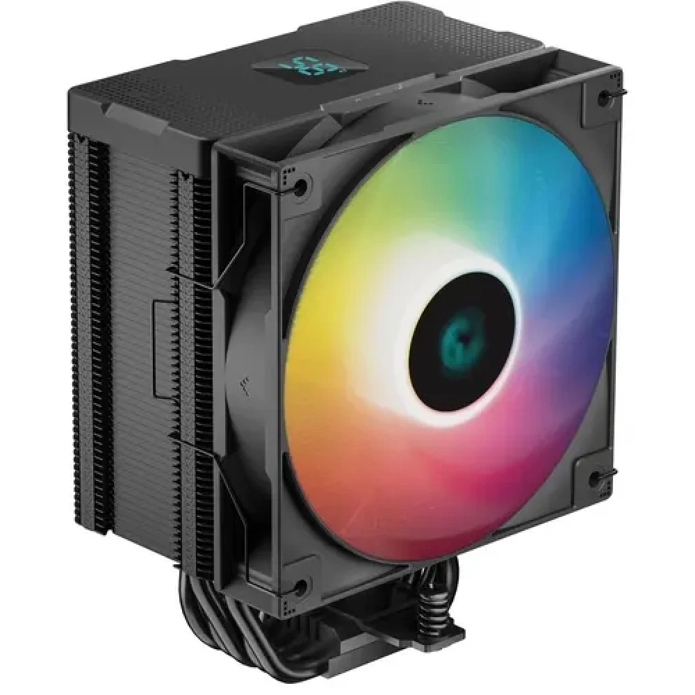Кулер для процессора, Deepcool, AG500 DIGITAL ARGB R-AG500-BKADMN-G-1, Intel 1700/1200/115х и AMD AM5/AM4, 220W, 120мм ARGB, 300-1950±10%/об/м, 67,88CFM, 29.4 dB(A), 4pin, 125х95х158мм, Чёрный