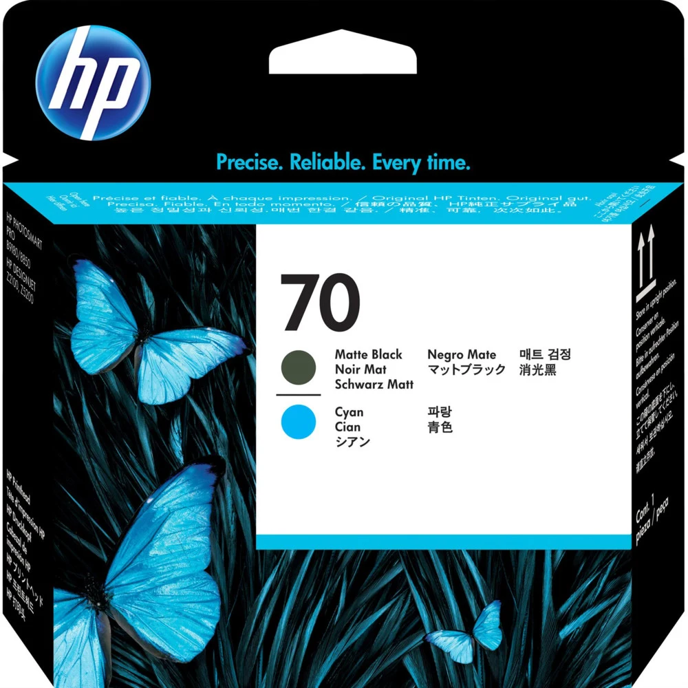Печатающая головка HP 70 для DesignJet Z2100/Z5200/Z5400 ,матово-черная + голубая (просрочен рекомендуемый срок годности!!)