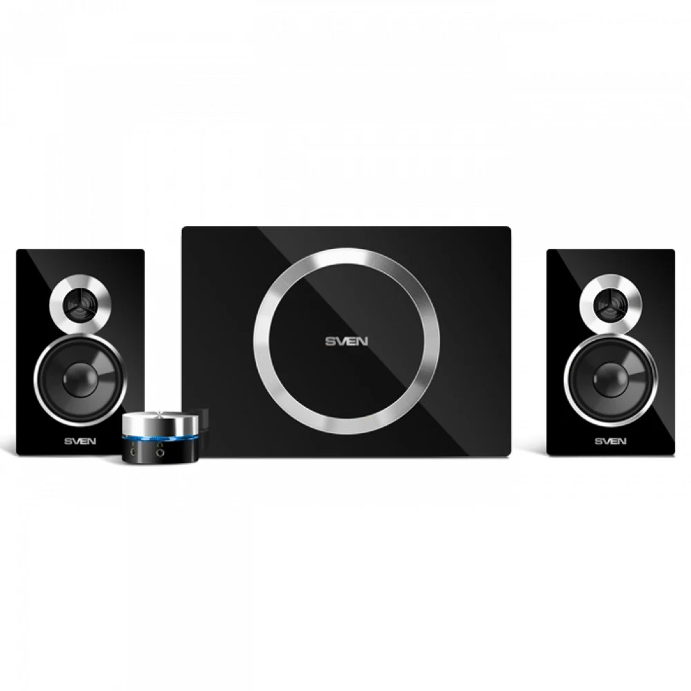 Колонки Sven MS-1095 (2.1), Black, 48Вт (2х14+20) RMS, 40Hz-20kHz, RCA