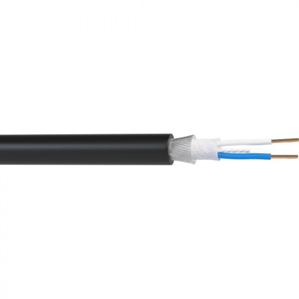 Кабель балансный микрофонный Wize [WMC22300P] 300 м, 22 AWG, 0.34 мм2, диаметр 6.5 мм, экран, медь 19 x 0.15 мм, черный, бухта