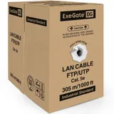 Кабель ExeGate Special FUTP4-C5e-CU-S24-IN-PVC-GY-305-FLUKE FTP 4 пары кат.5e медь, 0.5мм (24AWG), FLUKE® test pass, экран, 305м, серый, PVC