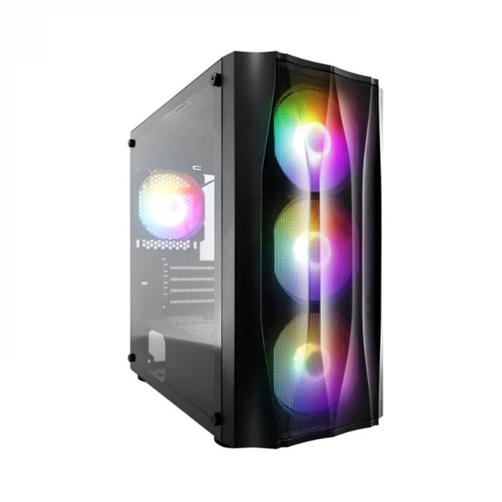 Компьютерный корпус, 1STPLAYER, X3-M-BK-4F2C3, FIREBASE X3-M-BK, Mini-Tower, M-ATX/M-ITX, USB3.0*1, USB2.0*2, HD AUDIO/Mic, 4*120мм F2 RGB вентилятор, Высота процессорного кулера до 155мм, Длина VGA