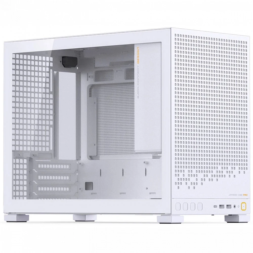 Компьютерный корпус, Jonsbo, D32 PRO White, D32 PRO White, Micro-ATX / Mini-ITX, 2*3.5"/4*2.5", Высота кулера до 164 мм, Длина VGA до 365 мм, 384х207х314 мм, Без Б/П, Белый