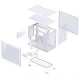 Компьютерный корпус, Jonsbo, D32 PRO White, D32 PRO White, Micro-ATX / Mini-ITX, 2*3.5"/4*2.5", Высота кулера до 164 мм, Длина VGA до 365 мм, 384х207х314 мм, Без Б/П, Белый
