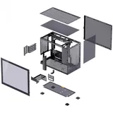 Компьютерный корпус, Jonsbo, D32 PRO Black, D32 PRO Black, Micro-ATX / Mini-ITX, 2*3.5"/4*2.5", Высота кулера до 164 мм, Длина VGA до 365 мм, 384х207х314 мм, Без Б/П, Черный