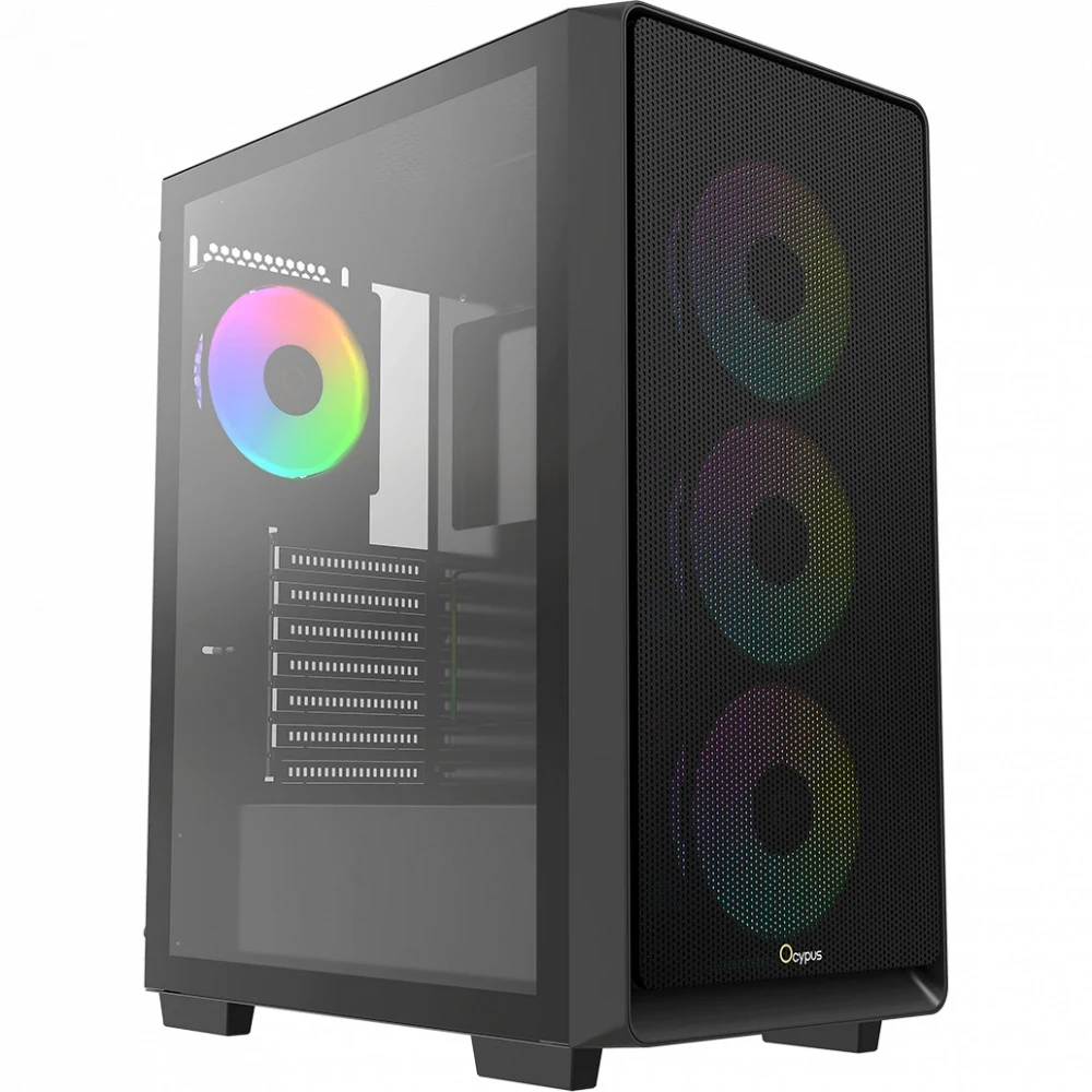 Корпус Ocypus Gamma C60 BK ARGB ATX/mATX/ITX 3xUSB Черный Gamma-C60-BKG400XX-GL