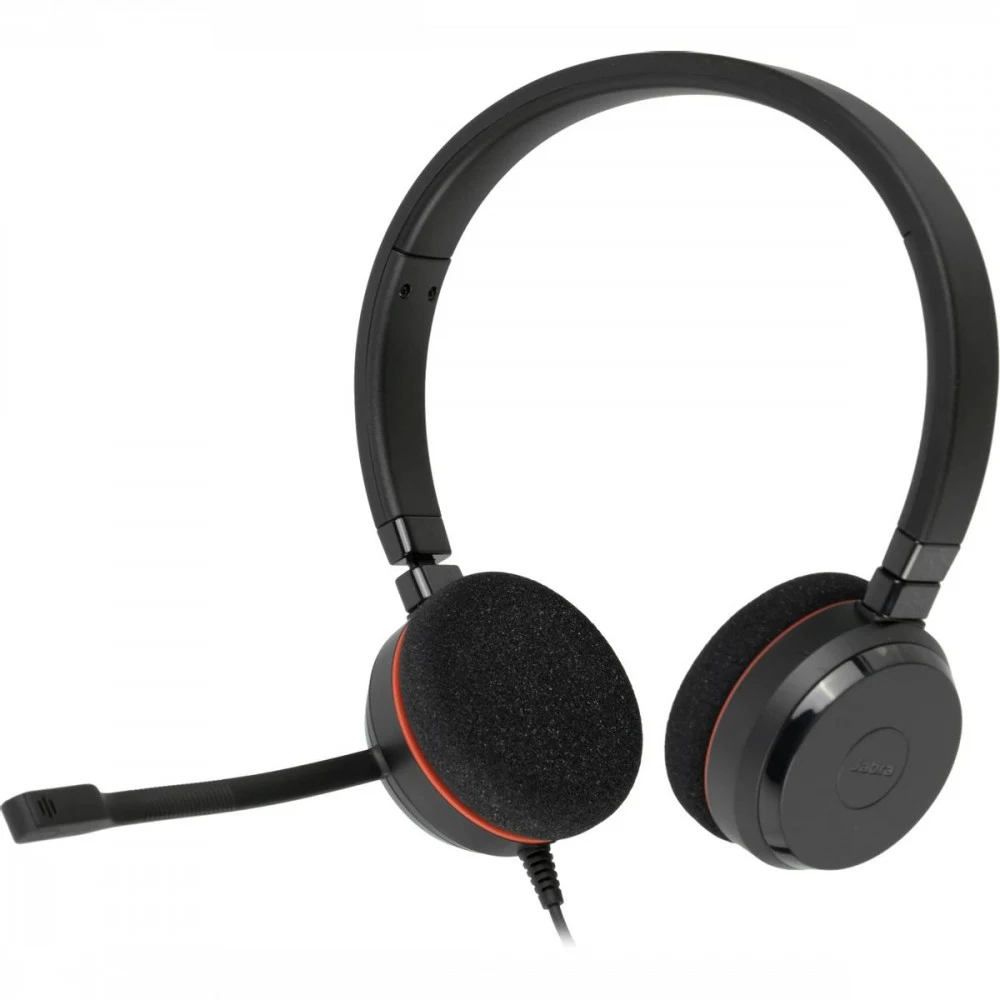 JABRA EVOLVE 20 MS Stereo USB Headband, Noise cancelling, USB connector, with mute-button and volume control on the cord, with foam ear cushion, Microsoft optimized