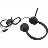 JABRA EVOLVE 20 MS Stereo USB Headband, Noise cancelling, USB connector, with mute-button and volume control on the cord, with foam ear cushion, Microsoft optimized