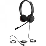 JABRA EVOLVE 20 MS Stereo USB Headband, Noise cancelling, USB connector, with mute-button and volume control on the cord, with foam ear cushion, Microsoft optimized