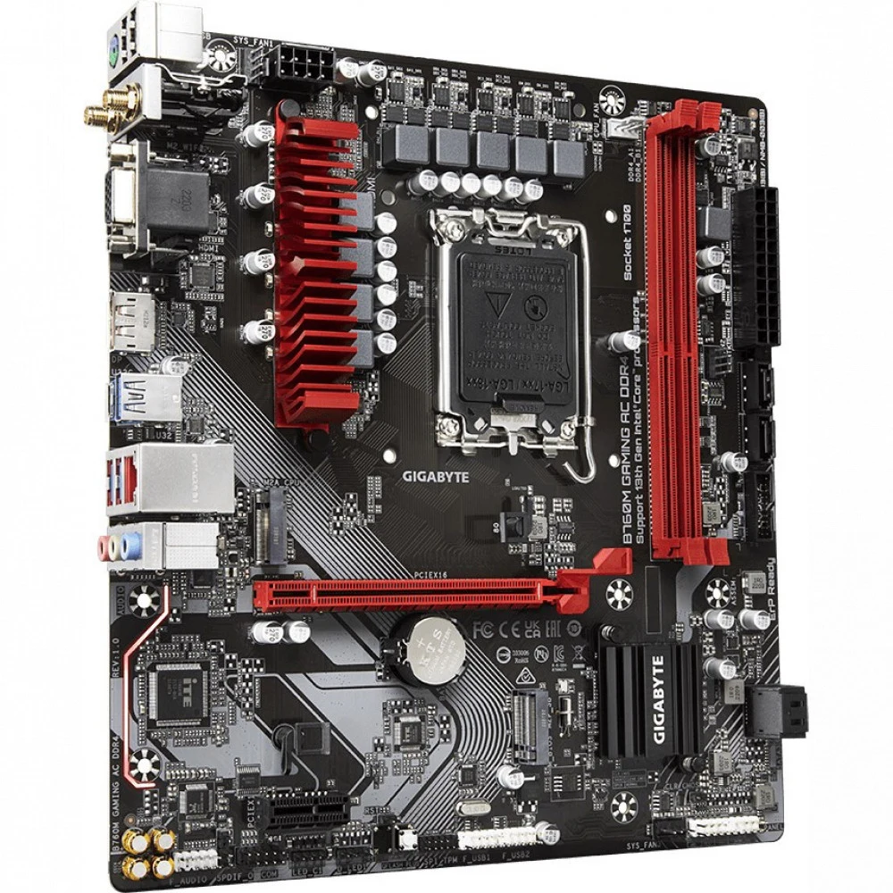 Материнская плата, Gigabyte, B760M GAMING AC DDR4 (4719331851477), LGA1700, iB760, 2xDDR4 2666/2933/3200, 4xSATA3, 2xM.2 (PCI-E 4.0x4/x2), Raid, 1xD-Sub, 1хDP, 1xHDMI, 1xPCI-Ex16, 1xPCI-Ex1, WiFi, m