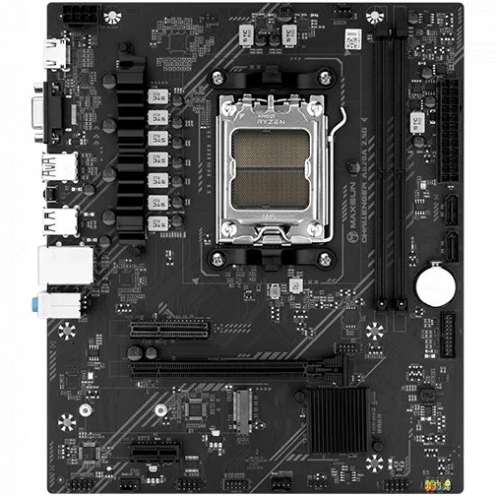 Материнская плата Maxsun MS-Challenger A620A 2.5G A620, AM5, 2DDR5, 1PCIEx16, 1PCIEx4, 1PCIEx1, 1M.2, 6USB3.2Gen1, 4USB2.0, 2SATA3.0, 2.5G, VGA, HDMI, M-ATX, RTL