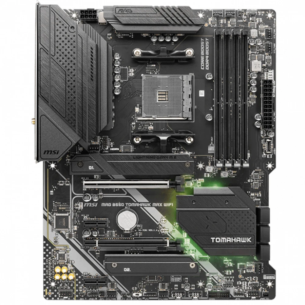 Материнская плата/ MB MSI AMD B550 sAM4, 4xDDR4(128GB), HDMI 2.1/DP, 1xPCIe 4.0x16, 1xPCIe 3.0x16, 2xPCIe 3.0, 1xLAN (2.5GbE), Wi-Fi, BT, 6xSATA 6Gb/s, 2xM.2, 1xUSB-C, 3xUSB 3.2, 2xUSB 2.0, 1xPS/2,
