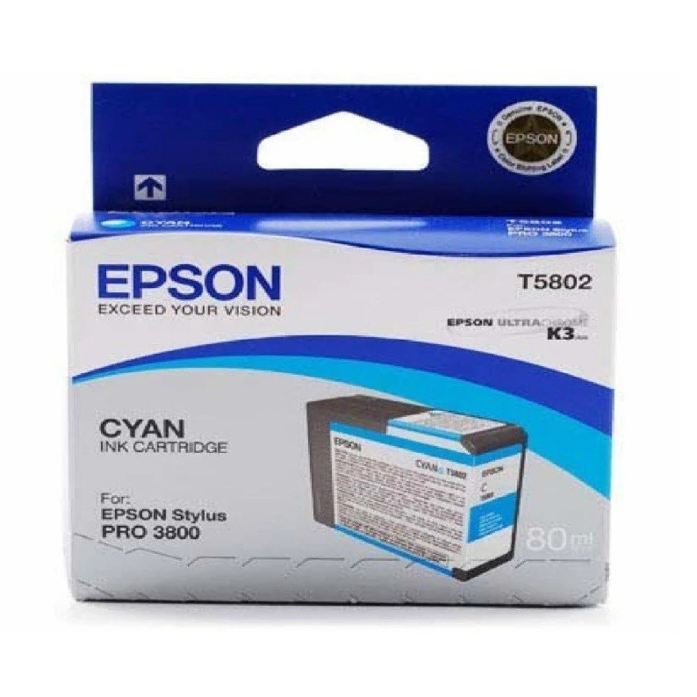 Картридж струйный Epson T5802 C13T580200 голубой (80мл) для Epson St Pro 3800