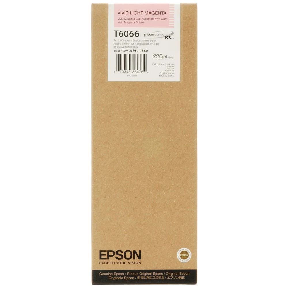 Картридж Epson C13T606600 SP-4880 светло-пурпурный Вид: картридж Производитель: Epson Ресурс: 220 мл Тип: Картридж EPSON Тип печати: струйная Цвет: светло-пурпурный