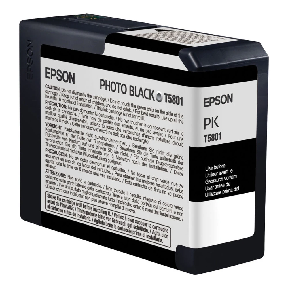 Картридж струйный Epson T5801 C13T580100 фото черный (80мл) для Epson St Pro 3800