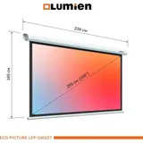 [LEP-100127] Настенный экран Lumien [Eco Picture] 157х227см (рабочая область 124х221 см) (100") Matte White верх.кайма 30 см, восьмигранный корпус, возможность потолочн./настенного крепления, 16:9,