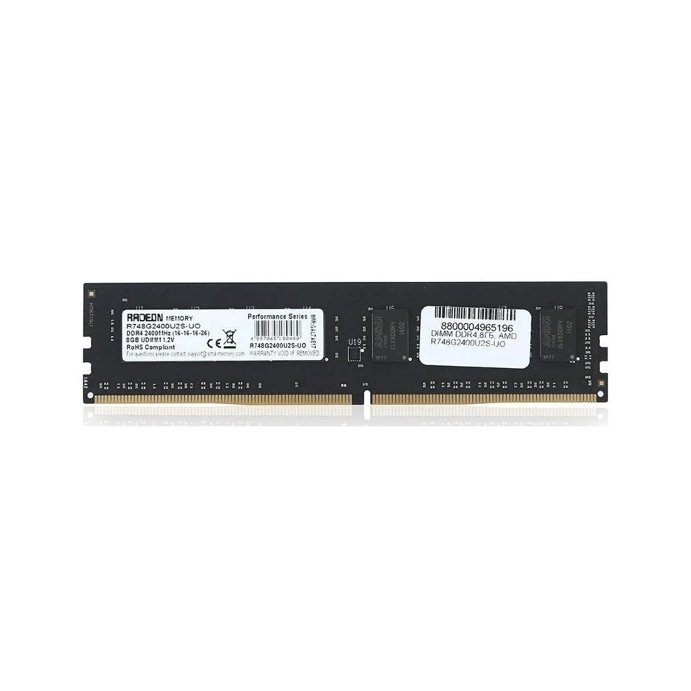 Оперативная память DDR4 8Gb 2400MHz AMD R748G2400U2S-U Radeon R7 Performance Series RTL PC4-19200 CL16 DIMM 288-pin 1.2В Ret [R748G2400U2S-U]
