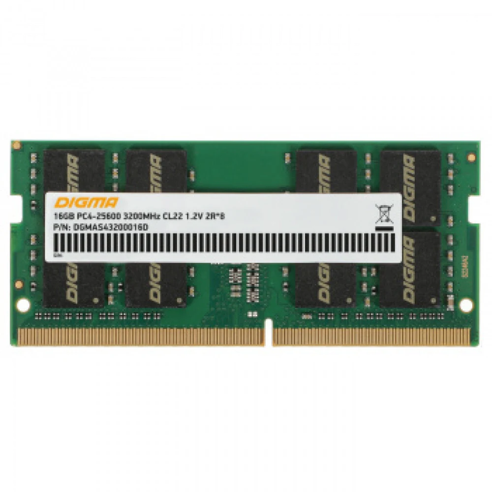 Оперативная память DDR4 16Gb 3200MHz Digma DGMAS43200016D RTL PC4-25600 CL22 SO-DIMM 260-pin 1.2В dual rank Ret [DGMAS43200016D]