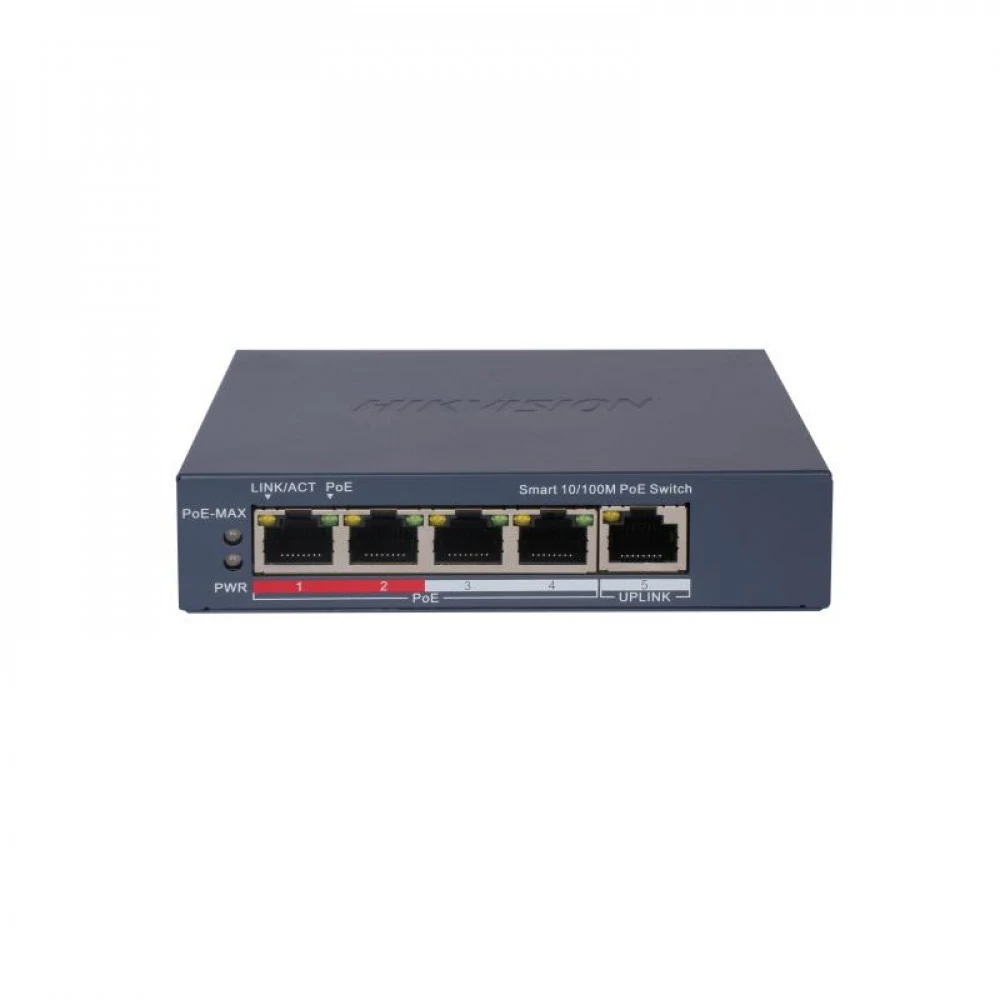 PoE Сетевой коммутатор | Интерфейс: PoE 4×RJ45 10/100Мбит/с / Uplink 1×RJ45 10/100Мбит/с | PoE Стандарт: IEEE 802.3af / IEEE 802.3at | Скорость коммутации: 1 Гбит/с | Скорость передачи пакетов: 0.74