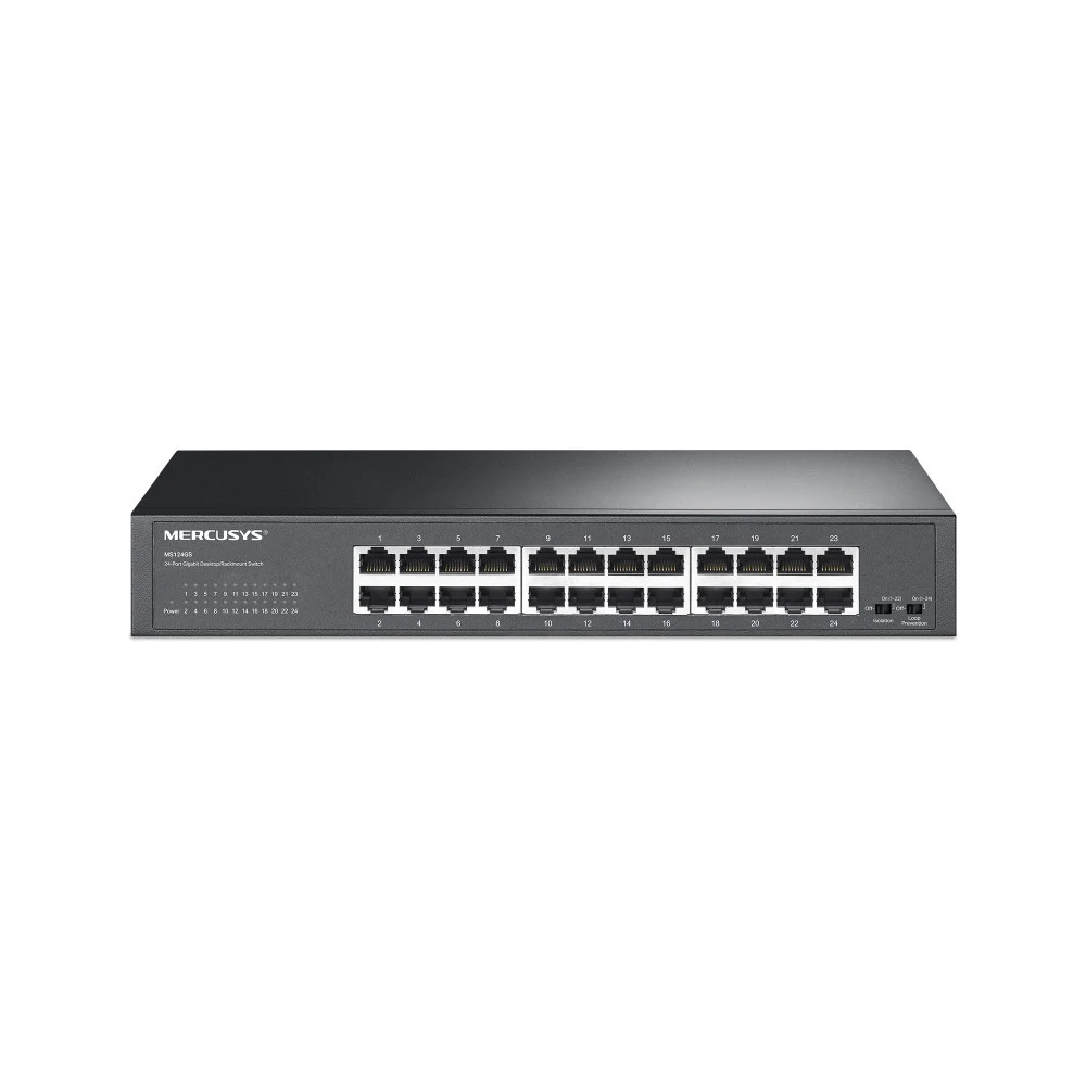 Mercusys MS124GS Коммутатор с 24 гигабитными портами для размещения на столе или в стойке