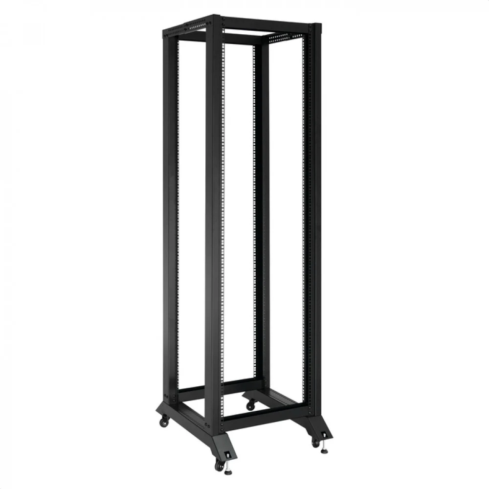 Стойка ExeGate EOR2-42U.1000.BLACK (открытая телекоммуникационная 19", 42U, двухрамная, усиленная, с роликовыми опорами, раздвижная, В2055хШ600х Г(550-790) мм, цвет черный RAL 9004)