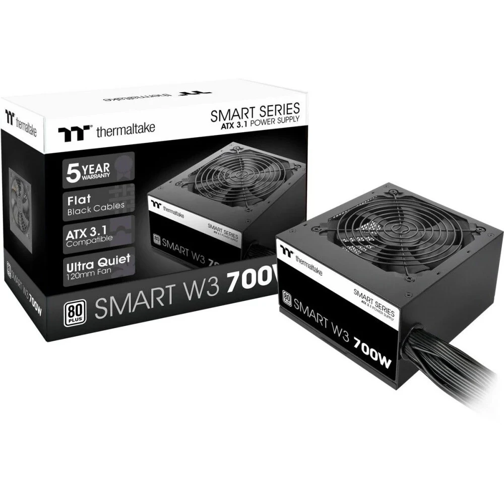 Блок питания ПК Thermaltake Smart W3 700 /0700W/Non Modular/Non Light/Full Range/Analog/80 Plus/EU/Non JP CAP/All Flat Cables/ATX 3.1