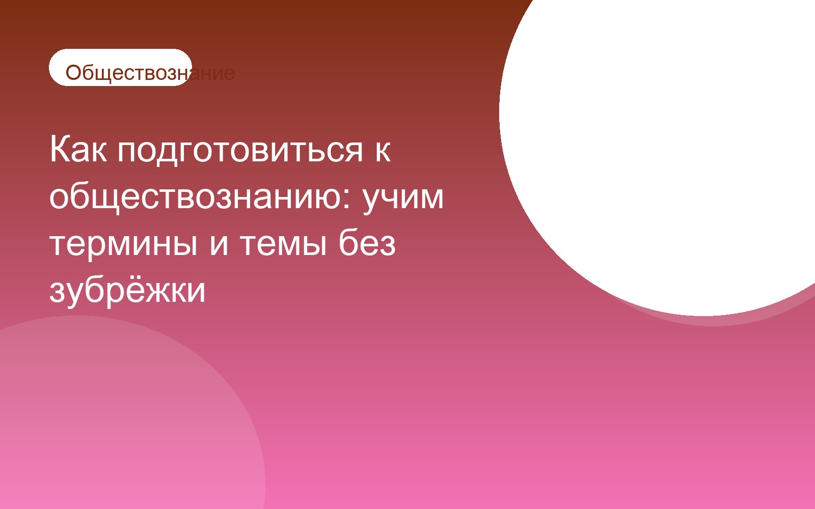 Как подготовиться к обществознанию: учим термины и темы без зубрёжки